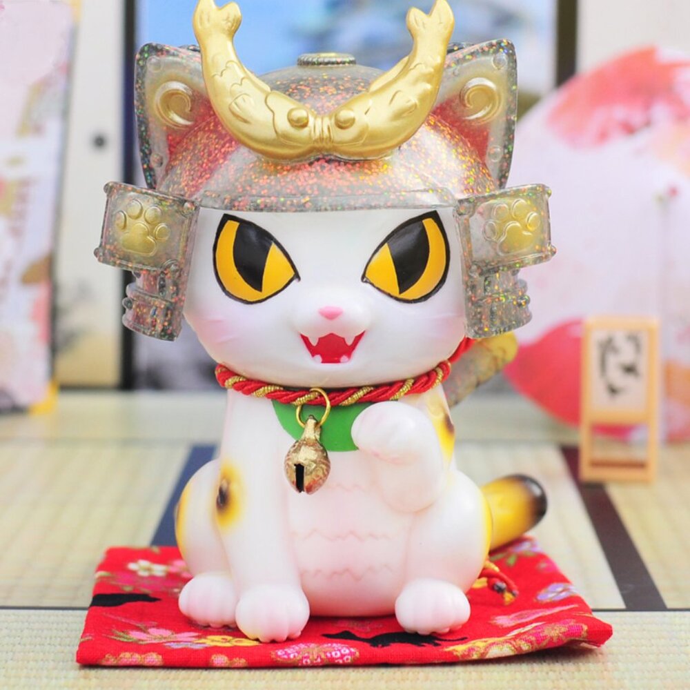 Konatsuya x K2TOY Yu Shang Negora Samurai Cat Sofubi Art Toy